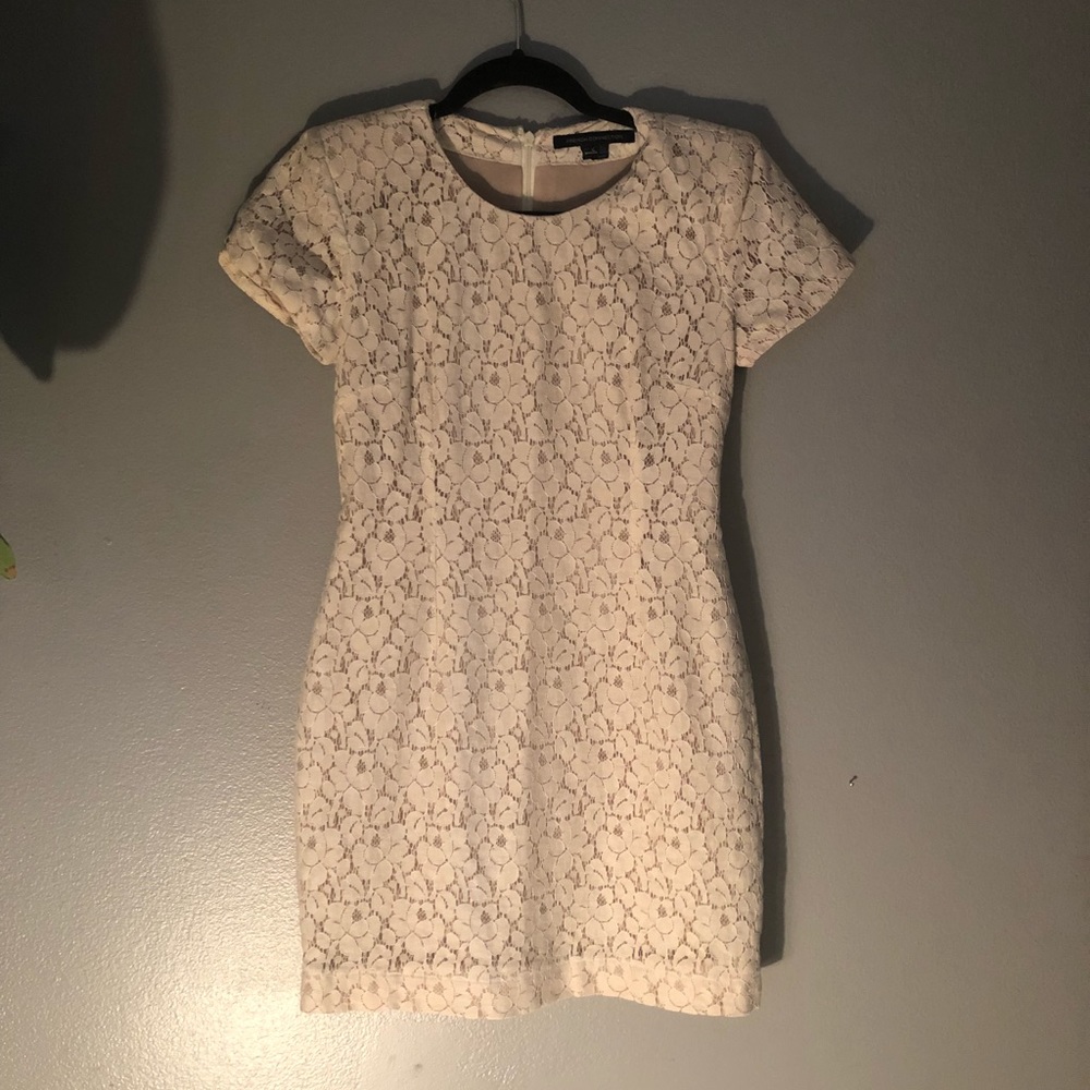 French Connection cream lace dress